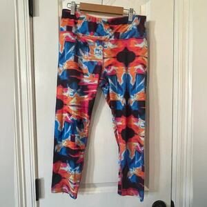 90 Degree by Reflex - Colorful Workout Cropped Pants - EUC - L